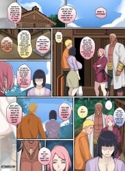 2024 2boys 2girls boruto:_naruto_next_generations cheating cheating_wife comic comic_page dialogue english_text female hi_res high_resolution highres hyuuga_hinata kimkun0162 male married_woman multiple_boys multiple_girls naruto naruto_(series) netorare ntr raikage sakura_haruno talking text uzumaki_naruto