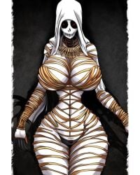 ai_generated headwear hourglass_figure huge_breasts mummy partially_clothed purple_letter red_eyes sexy.ai thick_thighs wide_hips