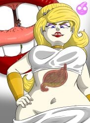 belly blonde_hair blue_eyes digestion eris_(billy_and_mandy) female female_pred gap_teeth giantess goddess inside_view long_hair macro makeup male male_prey micro navel nikonoir red_lipstick shrinking size_difference stomach teeth the_grim_adventures_of_billy_and_mandy tongue vore