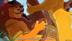 3boys abs anal anal_sex anthro anthro_on_anthro balls ballsack biceps big_penis brown_fur chicobo claws cum cum_in_ass cum_inside cumshot digital_media_(artwork) disney double_penetration excessive_cum father_and_son furry gay gay_anal gay_sex hi_res highres huge_cock incest lion mane mufasa muscular muscular_anthro muscular_arms muscular_male muscular_thighs nipples orange_fur pubes pubic_hair pubic_tuft red_fur scar scar_(the_lion_king) simba simba_(the_lion_king) the_lion_king threesome uncle_and_nephew veiny_penis yellow_fur