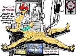 balls caption dominatrix edit edited edited_image edited_official_artwork fapping_machine female femdom gloves male milking_machine milking_machine_on_male nurse penis penis_milking tagme