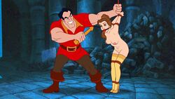 beauty_and_the_beast belle bondage clothed_male_nude_female disney disney_princess disney_villains dldo female gag gagged gaston highheels male nipples rope_bondage stockings strappado victorzulu