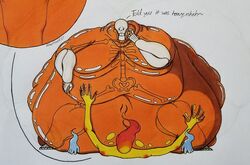 2boys animated_skeleton artist_request belly bhm big_belly big_moobs duo fat fat_ass fat_legs fat_man fat_thighs grillby huge_belly huge_moobs hyper hyper_belly hyper_fat male/male male_only moobs morbidly_obese morbidly_obese_male no_humans obese obese_male overweight overweight_male papyrus size_difference skeleton tagme thick thick_legs undertale weight_gain