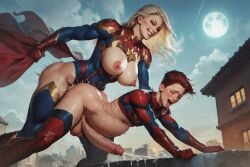 1boy 1femboy 1futa ai_generated big_belly captain_marvel carol_danvers cum cum_inside cumflated_belly cumflation cumming femboy feminine feminine_male futa_on_male futa_penetrating futa_penetrating_male futadom futanari girly huge_cock inflation male male_penetrated marvel marvel_comics peter_parker santarvengar spider-man spider-man_(series) stable_diffusion submissive submissive_male tagme thick thick_ass thick_boy thick_thighs