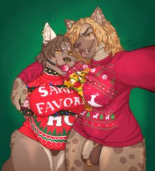 1futa 1girls absurd_res anthro arms_tied ball_gag balls boon_digges bound canid canine canis christmas christmas_clothing christmas_lights christmas_sweater christmas_topwear clothing collar domestic_dog duo facial_piercing female flaccid furry futa_with_female futanari gag genitals gynomorph gynomorph/female hi_res holidays hyaenid intersex intersex/female mammal nose_piercing nose_ring penis piercing selfie spotted_hyena sweater topwear yuzu_zuzu