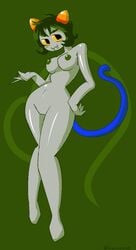 bionicothot breasts cat_tail catgirl horns hourglass_figure nepeta_leijon nude_female pxym sharp_teeth short_hair solo_female thin_waist troll