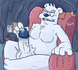 anthro bodily_fluids claws club_penguin furry genital_fluids genitals herbert_p._bear jowo male mammal penis polar_bear precum solo ursid ursine