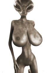 1girls 3d alien alien_girl alien_only big_breasts classic_alien female grey_alien grey_skin naked transparent_background