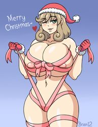 brian12 christmas haruka_(senran_kagura) huge_breasts ribbon senran_kagura senran_kagura_(series) tagme