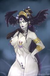 1girls blindwildcat female hades_(game) jewelry nipple_chain nipple_piercing nyx_(hades) pinup