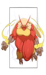 1girls 2020 3_fingers above_view anthro bird blaziken breasts feet female hair muscles no_humans peak pokemon pokemon_(species) pokemon_rse red_fur riipley solo two_toes wide_hips