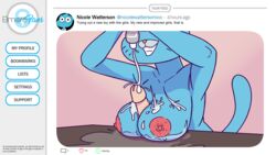 2021 anthro big_breasts blue_body blue_fur breasts callmewritefag cartoon_network dildo domestic_cat felid feline felis female fur hi_res lube mammal nicole_watterson nipples onlyfans paizuri sex sex_toy solo the_amazing_world_of_gumball titjob