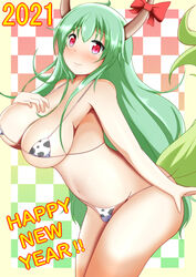 1girls big_breasts cow_print ex-keine female horns keine_kamishirasawa monster_girl touhou