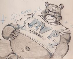 2021 animal_crossing anthro belly blush clothing curt_(animal_crossing) hi_res male mammal milkysodaa navel nintendo overweight overweight_anthro overweight_male shirt sketch solo topwear ursid video_games