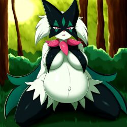 meowscarada from pokemon by lazybonesai
