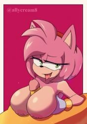 ally_cream amy_rose animated anthro breast_play breasts canid canine duo eulipotyphlan female fox genitals heart_symbol hedgehog hi_res licking male male/female mammal oral penile penis penis_lick pink_body sega sex slap sonic_the_hedgehog sonic_the_hedgehog_(series) tails titjob tongue