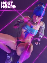1female 1girls 3d 3d_(artwork) 3d_model 3d_render black_panties blender blue_hair blue_nails brown_eyes clothing club crop_top d.va fearless_d.va female female hoop_earrings laser laying_down laying_on_back laying_on_floor laying_on_ground le_sserafim looking_at_viewer necklace nocthoard non_nude oil oiled oiled_body oiled_skin overwatch overwatch_2 panties pink_lips pink_lipstik pose solo solo_female solo_focus spread_legs tatto thick_ass thick_thighs thong topwear wet wet_body wet_skin