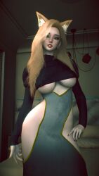 1girls 3d 4k ahri ahri_(league_of_legends) animal_ears apartment aqua_eyes areola areolae bed bedroom big_breasts black_lipstick blonde_hair blue_eyes breasts chromatic_aberration crashbanditkut dress ear_piercing eyelashes eyeshadow female female_focus fox fox_ears fox_girl hair hi_res high_resolution highres league_of_legends light-skinned_female light_skin lips lipstick long_eyelashes long_hair long_nails looking_at_viewer makeup mature mature_female nail_polish nails piercing riot_games solo underboob video_game_character video_games virt-a-mate virtamate