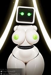 ai_assisted ai_generated big_breasts breasts civitai computer_head dreadshot female green_nipples kioline robot robot_girl thick_thighs tv_head wide_hips zenny_(dreadshot)