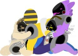 anal antennae_(anatomy) anthro arthropod arthropod_abdomen bee blush bottomless bound clothed clothing doggy_style fellatio female from_behind_position gangbang group group_sex hi_res honeypot_(tf2_demo_2004) hoodie hoodie_only hybrid hymenopteran insects lepidopteran machine male male/female male/male mocha_(tf2_demo_2004) moth oral penile protogen rimming sex spitroast stickerboard_(tf2_demo_2004) stickers_on_body tf2_demo_2004 topwear topwear_only