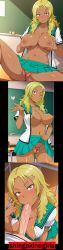 ai_generated aiura_mikoto anime big_breasts blonde_hair blowjob blowjob_face breast_grab breasts breasts_out brown_eyes fellatio gyaru oral_sex saiki_kusuo_no_psi_nan school school_desk school_uniform schoolgirl sex shingekinogirls thong