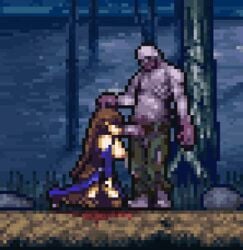 1boy 1boy1girl animated bad_end blowjob castlevania defeated female game_over genvoke male monster pixel_animation pixel_art shanoa zombie