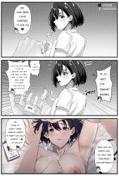 1girls armpit_fetish armpits breasts female female lewdlinly panels text