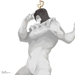 1boy cuntboy cuntboy_only doodle forsaken_(roblox) frown helmet male male_only muscular muscular_male naked naked_male no_sex ringmaster_(forsaken) roblox roblox_game robloxian sexmaster99 white_background white_body white_skin yellow_eyes
