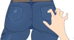2d_animation 2girls animated ass ass_grab big_ass black_hair blonde_hair blue_eyes blue_pants blue_shirt blush closed_mouth colored_tips crop_top deep_skin denim denpatou fat_ass female female_focus female_only grabbing_another's_ass green_eyes groping huge_ass jeans long_hair multicolored_hair multiple_girls nagi_arato no_sound orange_hair pants ruri_no_houseki ruri_rocks sexual_harassment shirt shorter_than_10_seconds shorter_than_5_seconds simple_background tagme tanigawa_ruri thick_ass video white_background yuri
