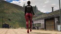 1male 3d 3d_(artwork) abandoned_building absurd_res absurdres alternate_costume amanda_de_santa ass betrayal brown_hair construction_worker daz_studio dionys_ramirez earrings edited_screencap female female_focus fingernails grand_theft_auto grand_theft_auto_v heavenly_ass high_heels huge_ass leggings mature_female mature_woman milf modification mother mountain red_high_heels rockstar_editor see-through see-through_leggings short_hair source_request strutting sunglasses the_lost_mc thong tight_leggings