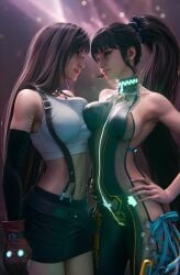 3d 4k breasts breasts_pressed_against_partner breasts_pressed_together catfight competitive crossover eve_(stellar_blade) female fight fighter final_fantasy final_fantasy_vii high_quality high_resolution highres looking_at_another looking_at_partner sreliata staredown stellar_blade symmetrical_docking tagme tifa_lockhart
