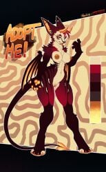 2025 6_limbs 9_eyes abs abstract_background anthro areola big_areola big_breasts big_ears big_teeth biped breasts canid canine canis cheek_tuft chest_tuft clitoral_hood color_swatch crotch_tuft demon digitigrade domestic_dog ear_piercing ear_ring eyebrow_piercing eyes_on_chest eyes_on_legs facial_piercing facial_tuft female fur genitals handpaw head_tuft hi_res horn huge_hips huge_thighs looking_at_viewer mammal membrane_(anatomy) membranous_wings multi_eye navel nipple_piercing nipples orange_eyes pawpads paws piercing proxicute red_body red_fur ring_piercing ruff sharp_teeth small_waist solo spade_tail tail tan_body tan_fur teeth thick_thighs tongue tongue_out tongue_piercing tuft vulva wasp_waist wide_hips wings wybeborne