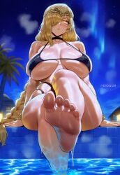 absurd_res absurd_resolution absurdres areola areola_slip areolae_visible_through_clothing big_breasts bikini bikini_bottom bikini_top black_bikini blonde_female blonde_hair blonde_hair breasts breasts_bigger_than_head breasts_out choker covered_nipples curvy elden_ring elden_ring_nightreign expressionless feet feet_focus glowing_eyes hi_res high_quality high_resolution highres huge_ass huge_breasts jewelry long_hair looking_at_viewer meiogun micro_bikini night night_sky nipples one_leg_up outdoors outside palm_leaf palm_tree palms pool poolside queen_marika_the_eternal sitting skindentation sky solo solo_female solo_focus star thick_thighs thighs very_long_hair water wet wide_hips yellow_eyes