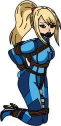 1girls alpha_channel arms_behind_back black_gag blonde_hair blue_bodysuit blush bodysuit bondage bound crotch_rope eyebrows female female_only femsub for_sticker_use fully_clothed gag gagged grey_eyes high_heels hitachi_magic_wand human human_only kneeling metroid nintendo no_background on_knees open_eyes png ponytail pussy rope rope_bondage samus_aran solo sticker_template tdk-1 tied_arms tied_legs tied_up tight_clothing transparent_background transparent_png vibrating vibrator vibrator_on_pussy zero_suit zero_suit_samus