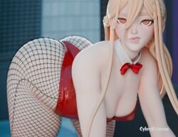 1girls 3d all_fours big_ass blender blonde_hair bunnysuit chainsaw_man cleavage cybrokrimson fishnet_legwear fishnet_pantyhose fishnets huge_ass leotard looking_at_viewer medium_breasts power_(chainsaw_man) red_leotard sneer stockings strapless strapless_leotard symbol-shaped_pupils tagme thick_thighs wide_hips yellow_eyes
