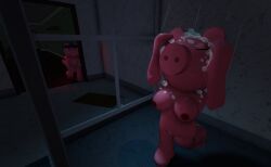 3d blush breasts brother cap duo eyelashes georgie_(piggy) nikkipickle nude penny_(piggy) pig piggy_(game) shower sister vagina voyeurism