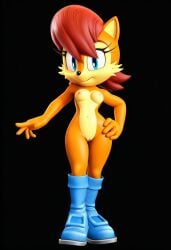 3d 3d_(artwork) ai_generated breasts female novelai pussy sally_acorn sonic_(series) sonic_the_hedgehog_(series)