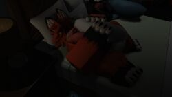 3d canine dark_room dripping_cum erect_penis femboy fox furry furry_only male male_only naked_male nekomaniaa night nude precum roblox roblox_avatar robloxian self_upload sleeping wet_dream