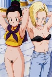 android_18 chichi chichi_(majin_buu_saga) dragon_ball dragon_ball_z hot ladies pussy