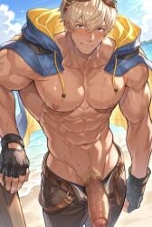 ai_generated bara gay granblue_fantasy joel_(granblue_fantasy) male male_focus male_only muscular muscular_male yaoi