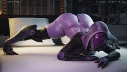 1girls 3d alien alien_girl alien_humanoid ass ass_focus ass_up bed big_ass big_butt bioware blender breasts fat_ass female female_focus female_only helmet helmet_with_visor hood indoors jack-o_pose large_ass large_breasts large_thighs legs_up looking_at_viewer mask masked masked_female mass_effect mass_effect_2 mass_effect_3 mostly_nude naked naked_female nbtqa nude nude_female on_bed partially_clothed purple_body purple_skin purple_skinned_female quarian solo solo_female tali'zorah_nar_rayya wide_hips wide_thighs