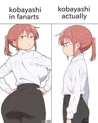 absurd_res absurdres ai_generated ass ass_focus back_view big_ass big_breasts breasts breasts_bigger_than_head brown_eyes butt butt_focus female female_focus female_only funny glasses hentai hi_res high_quality high_resolution highres kobayashi kobayashi-san_chi_no_maidragon looking_at_viewer meme office_clothing pants perfect_ass perfect_body perfect_legs pov pov_eye_contact red_hair sawahebi seductive seductive_look seductive_pose uniform viewed_from_behind viewer_pov voluptuous voluptuous_female white_background white_body white_hair white_shirt work_uniform small_breasts petite slim_waist slim slim_female