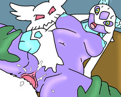 abomasnow anthro artist_request color female froslass fur interspecies male nintendo penis pokémon_(species) pokemon purple_skin straight tagme vulva white_fur year_request