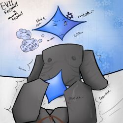 consensual evil_variant female flat_chest futanari hands_tied_behind_back holding_pee implied_futa implied_pee implied_urine intersex lesbian_kiss naked_female original_characters penis ribs scars_on_arm selfcest star_head sucking_penis