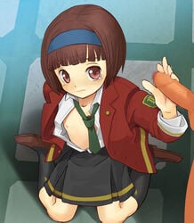 anshinmama censored cha_cha clothing dragon_quest dragon_quest_ix flat_chest handjob pointy_chin school_uniform skirt