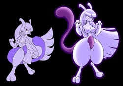 alternate_species anthro barefoot breasts color female female_mewtwo female_only gb_of_bs mewtwo nude pokegirl_as_pokemon pokemon pokemon_(species) purple_skin raised_tail sabrina_(pokemon) solo standing tagme tail