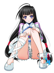 black_hair blue_eyes highres ichimedoo kohaku_hearts legs long_hair low-tied_long_hair tales_of_(series) tales_of_hearts tied_hair twintails white_background