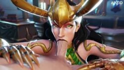 1boy 1girls 3d ajkj animated blowjob fellatio green_eyes helmet lady_loki lady_loki_(marvel_rivals) light-skinned_female light-skinned_male loki_(marvel) loki_(marvel_rivals) looking_at_viewer marvel marvel_comics marvel_rivals pov rule_63 short_video shorter_than_10_seconds sound tagme video