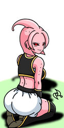 1girls 2011 alien alien_girl antenna_hair antennae ass ass_focus back back_view biceps big_ass big_butt butt butt_focus clothed clothed_female clothes clothing crop_top dat_ass digital_painting_(artwork) dragon_ball dragon_ball_xenoverse earring earrings female female_focus female_majin female_only female_solo hips kneeling lamp_(epe-tohri) looking_at_viewer looking_back looking_back_at_viewer looking_pleasured majin monster_girl ocean omarsin original_character pink_skin pink_thighhighs red_eyes shiny shiny_ass shiny_hair shiny_skin shoulders simple_background smile smiling smiling_at_viewer smirk smirking solo solo_female solo_focus thick thick_ass thick_hips thick_legs thick_thighs thigh_boots thighhighs thighs watermark white_background white_shorts wide_hips