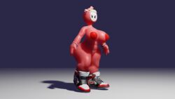 3d big_breasts blender blender_(software) bow drip_shoes fall_guy fall_guys fat female headband meme mostly_nude red_areola red_skin shoes shoes_only sultryscribz vagina